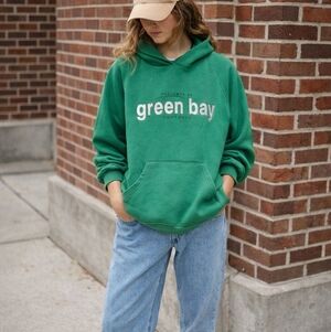 Vintage JanSport Green Bay Packers Hoodie Embroidered M